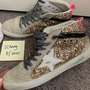 Golden Goose Midstars Gold Glitter 38